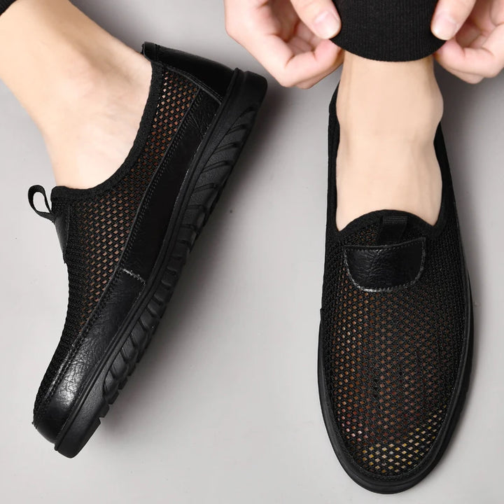 Woven Mesh Derby Loafers