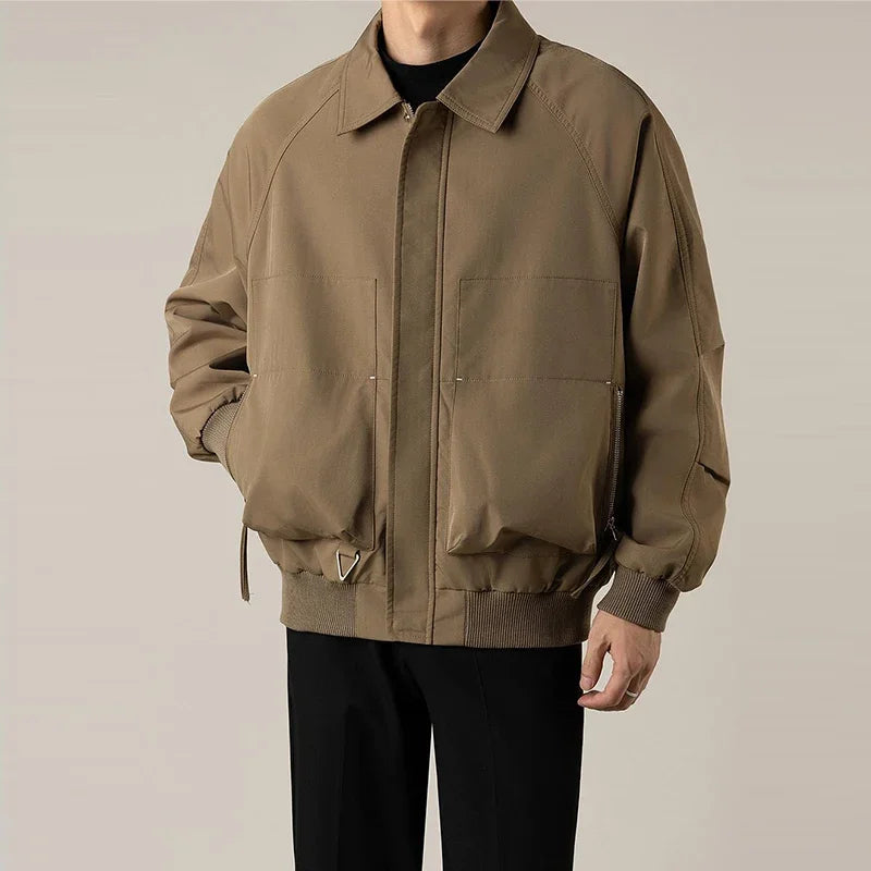 Taupe Tailored Bomber Jacket