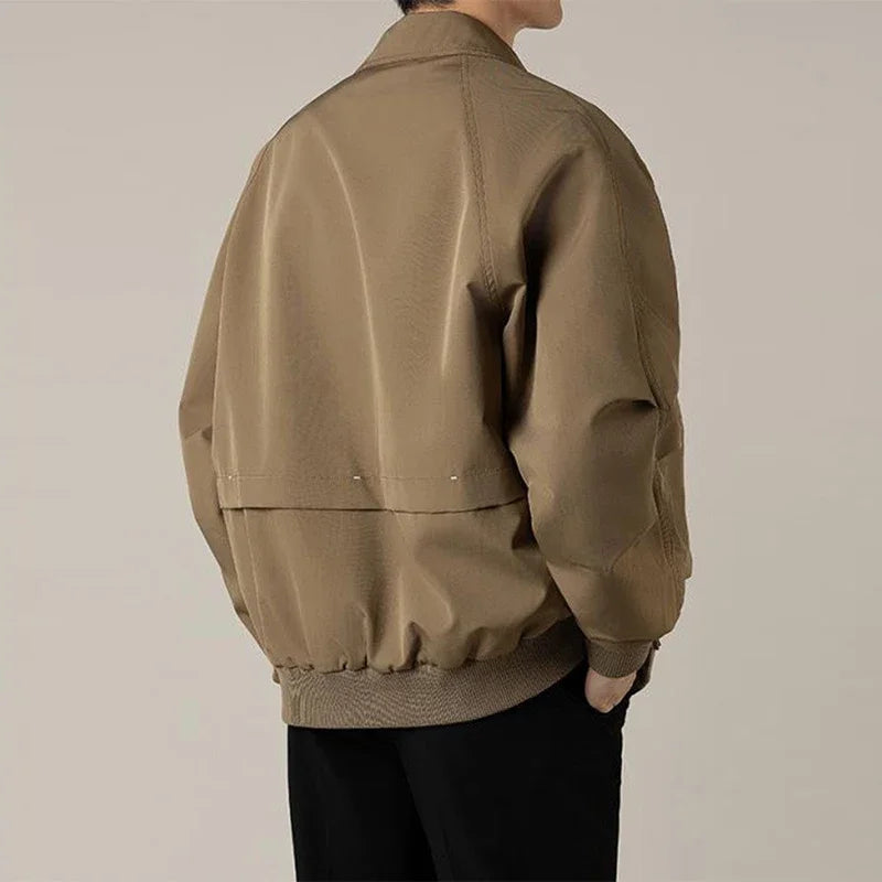 Taupe Tailored Bomber Jacket