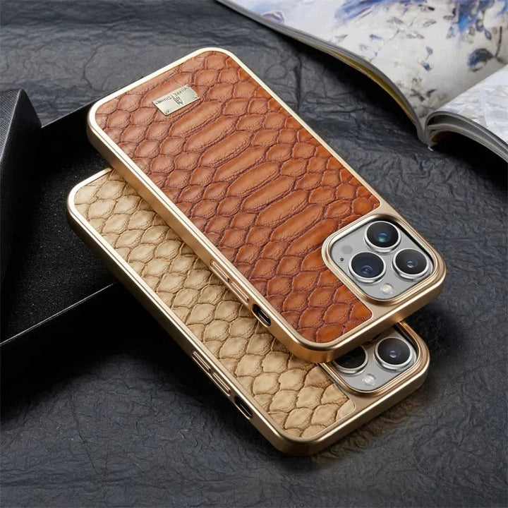 Croco Emobossed Leather iPhone Case